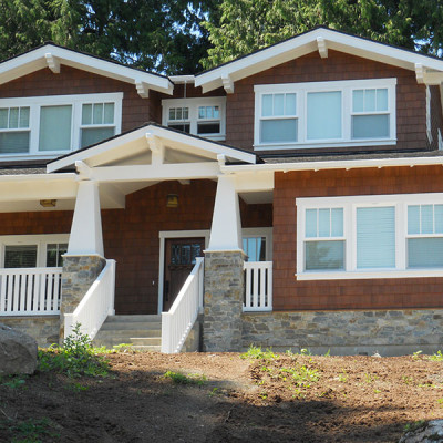 cedar shingle siding paint-grade trim home construction