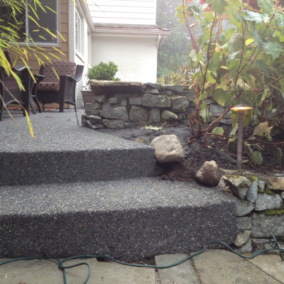 Edmonds Renovation Concrete Exposed Aggregate Steps