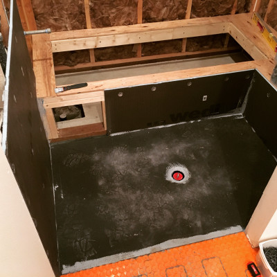 wedi portfolio shower pan curbless tile bathroom basement kenmore