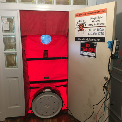 Blower door test energy efficient portfolio new home kenmore