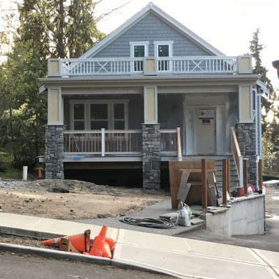 guardrail handrail exterior front porch kenmore wa new home