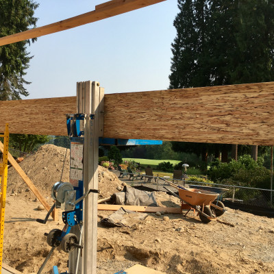 portfolio beam lift framing carpenter design build remodeler