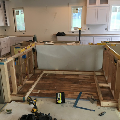 kitchen portfolio island toe kick bench construction