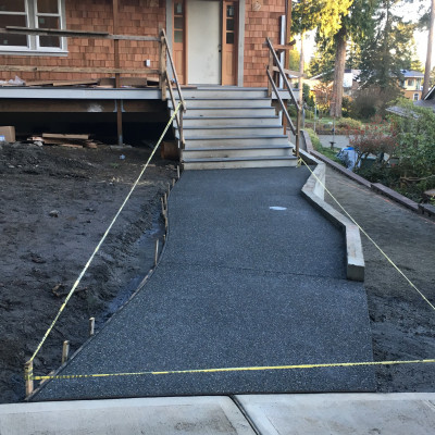 stained exposed aggregate concrete kenmore wa new house