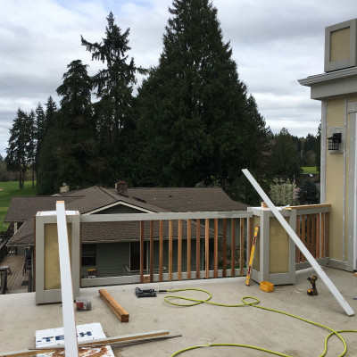 cedar railing portfolio kenmore wa carpentry new home construction