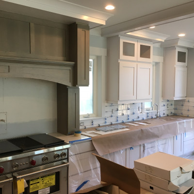 tile backsplash install kitchen counter new home kenmore