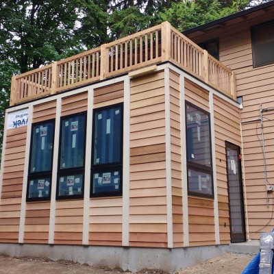 railing cedar siding andersen window home remodel woodinville