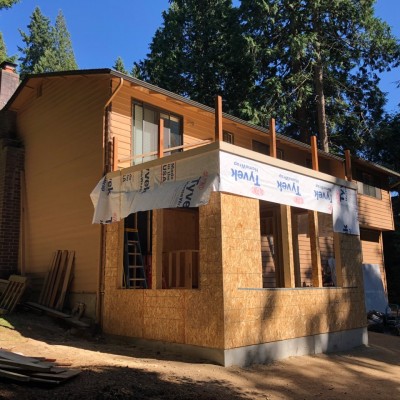 sheathing shear-wall framing sun-room construction addition woodinville