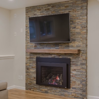 portfolio MSI gold rush stacked stone Bothell Basement Remodel