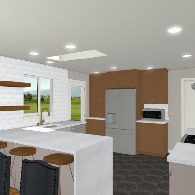 3-D Rendering Shoreline Kitchen Remodel Design