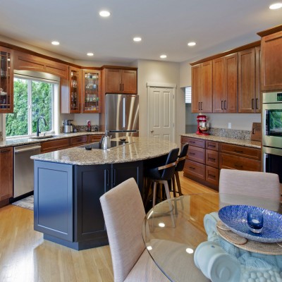 KraftMaid cabinets cherry chocolate renway onyx black kitchen remodel