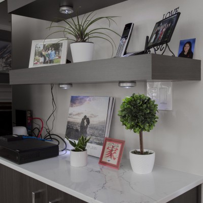 custom huntwood cabinet pental quartz media center remodeling bothell