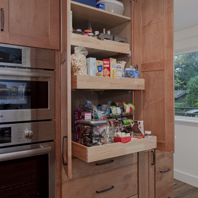 Huntwood Pantry Cabinets, Heavy duty roll out trays