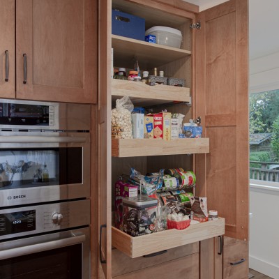 Huntwood Pantry Cabinets, Heavy duty roll out trays
