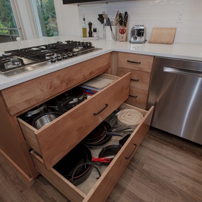 Huntwood, Heavy duty drawer slides is great options for pot and pan storage