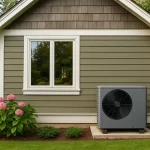 ChatGPT Image of home energy efficiency upgrades like new windows and a heat pump