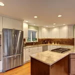 Large kitchen with the work triangle present