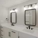 Newly remodeled bathroom with new bathroom countertop